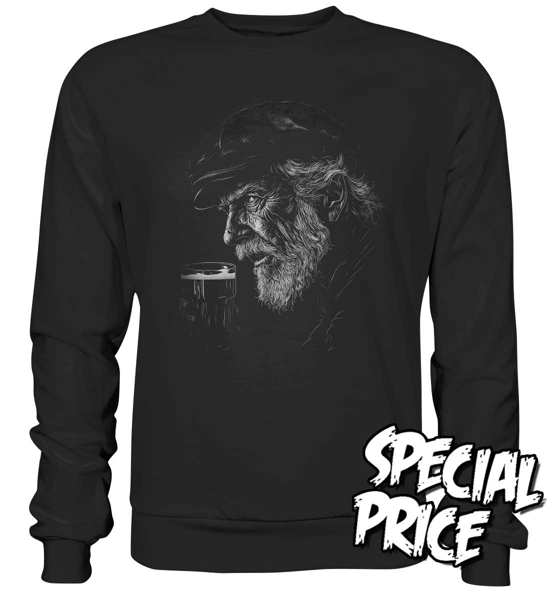 Old Irish Man "Pint I" - Premium Sweatshirt (Größe L)