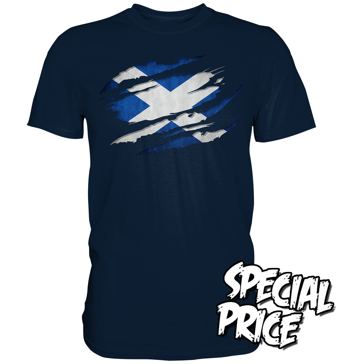 Scotland "Flag Scratch" - Premium Shirt (Größe 5XL)