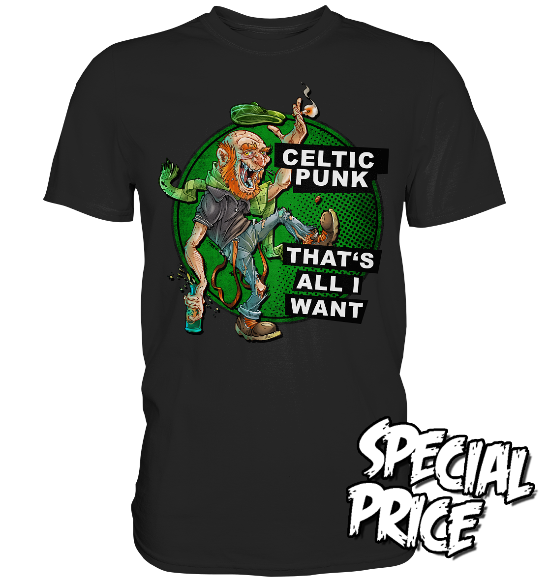 "Celtic Punk - That's All I Want" - Premium Shirt (Größe M)