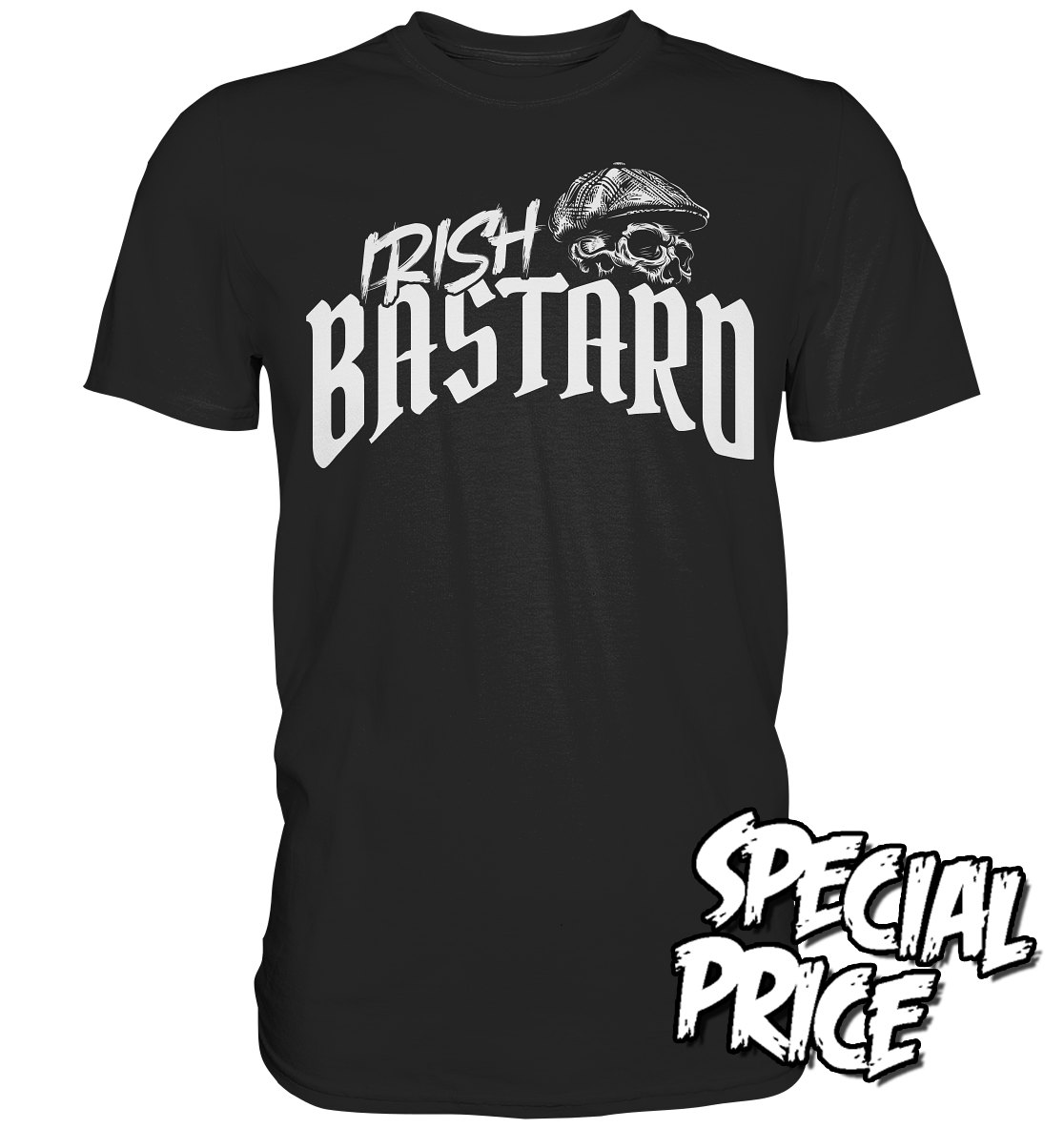 Irish Bastard "Flatcap-Skull V" - Premium Shirt (Größe XL)