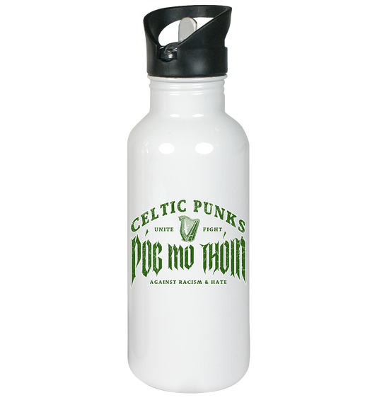 Póg Mo Thóin Streetwear "Celtic Punks Against Racism & Hate / Unite & Fight" - Edelstahl-Trinkflasche