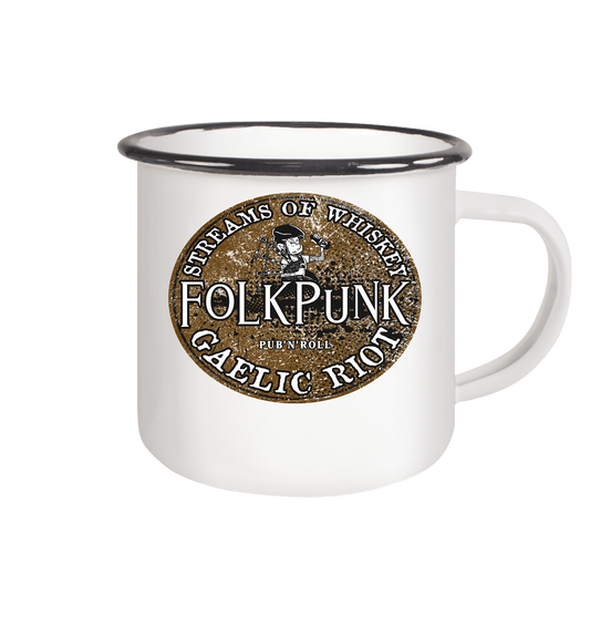 Folkpunk "Streams Of Whiskey" - Emaille Tasse (Black)