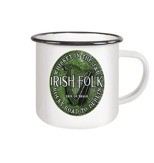 Irish Folk "Erin Go Bragh" - Emaille Tasse (Black)