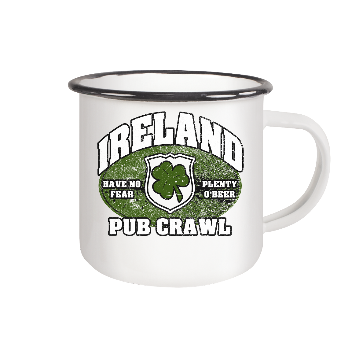 Ireland "Pub Crawl" - Emaille Tasse (Black)