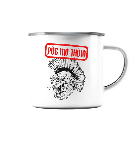 Póg Mo Thóin Streetwear "Punk" - Emaille Tasse (Silber)