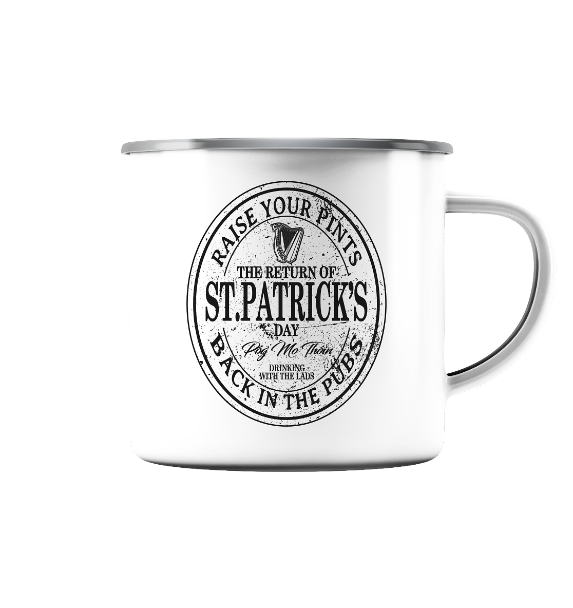 The Return Of St.Patrick's Day - Emaille Tasse (Silber)