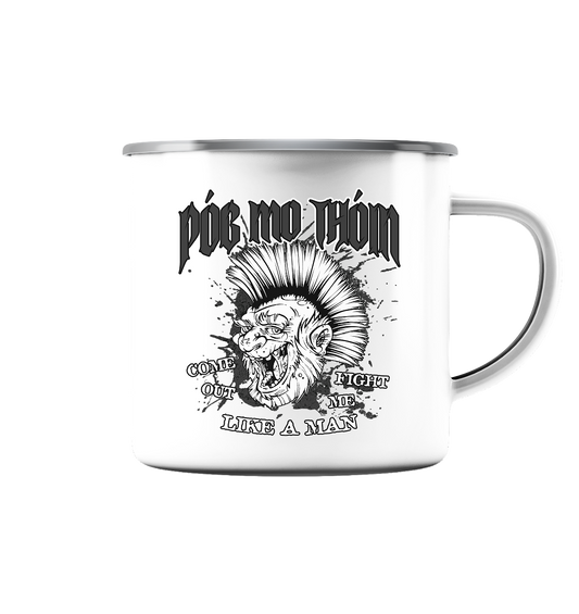 Póg Mo Thóin Streetwear "Come Out" - Emaille Tasse (Silber)