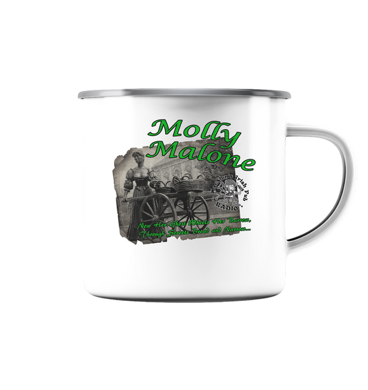 "Molly Malone" - Emaille Tasse (Silber)