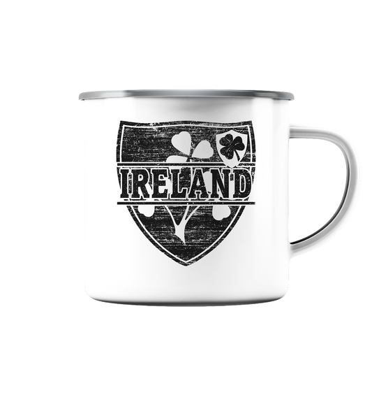 Ireland "Crest" - Emaille Tasse (Silber)