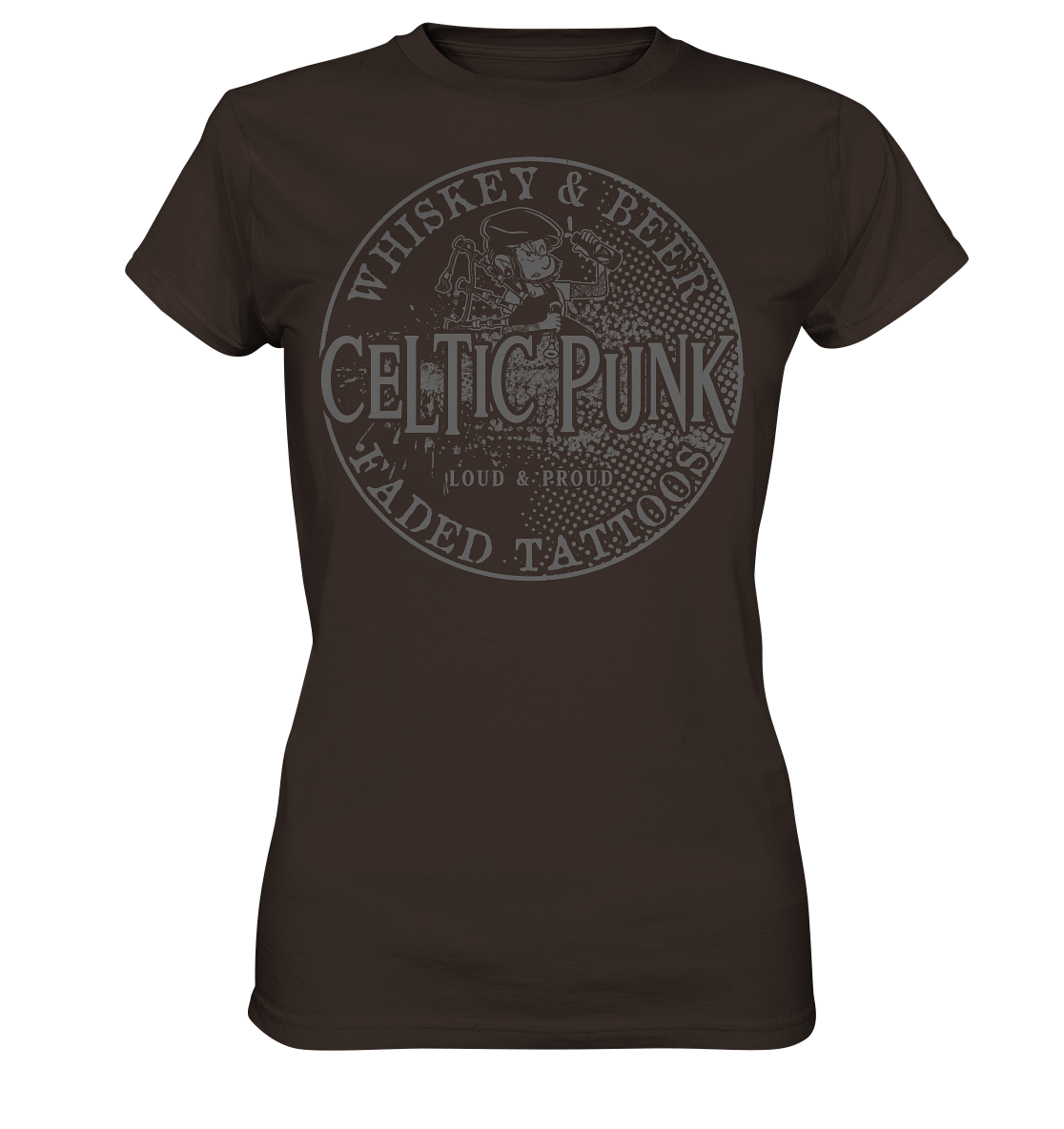 Celtic Punk "Whiskey, Beer & Faded Tattoos" - Ladies Premium Shirt