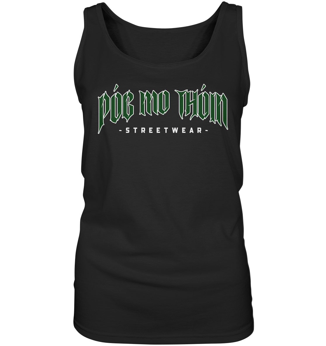 Póg Mo Thóin Streetwear "Green Logo" - Ladies Tank-Top