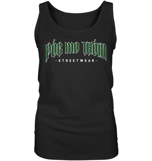 Póg Mo Thóin Streetwear "Green Logo" - Ladies Tank-Top