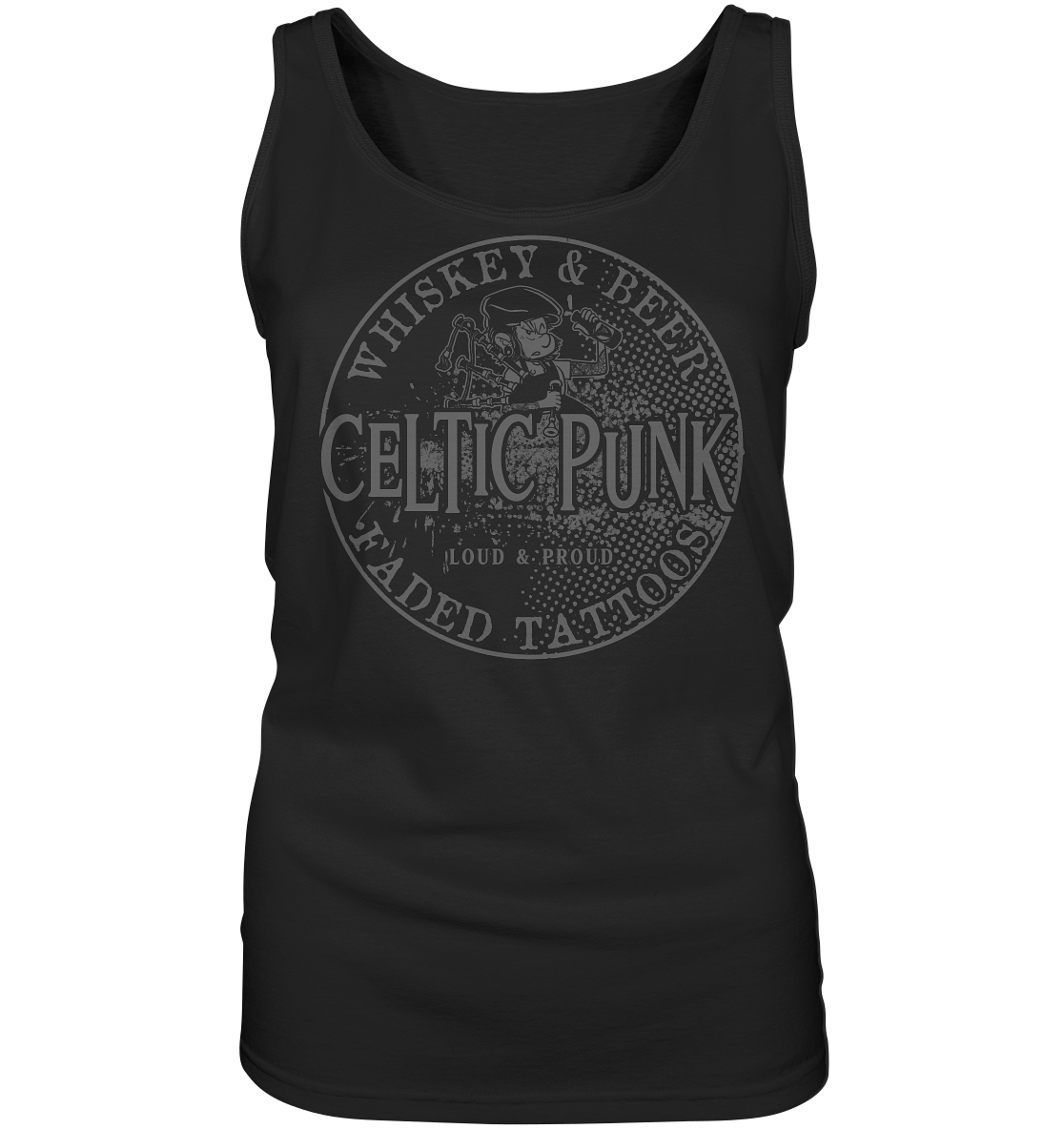 Celtic Punk "Whiskey, Beer & Faded Tattoos" - Ladies Tank-Top