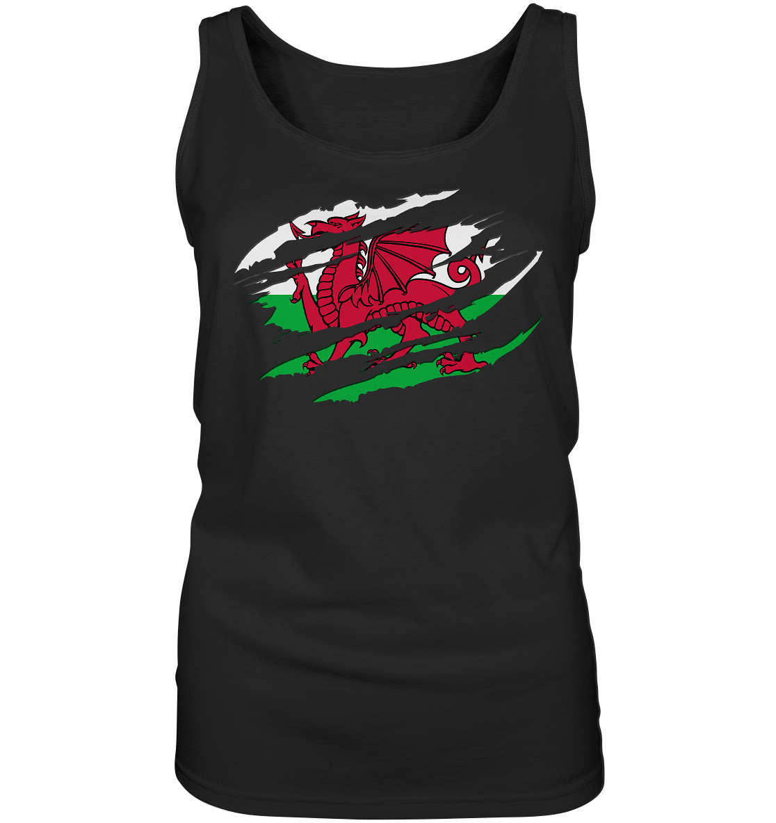 Wales "Flag Scratch" - Ladies Tank-Top