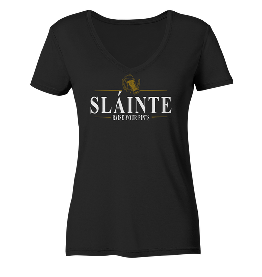 Sláinte "Raise Your Pints" - Ladies V-Neck Shirt