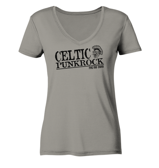 Póg Mo Thóin Streetwear "Celtic Punkrock" - Ladies V-Neck Shirt