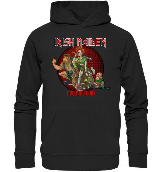 Póg Mo Thóin Streetwear "Irish Maiden" - Organic Hoodie