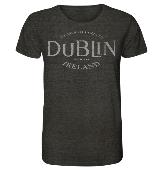 Dublin "Ireland / Baile Átha Cliath / Estd 988" - Organic Shirt (meliert)