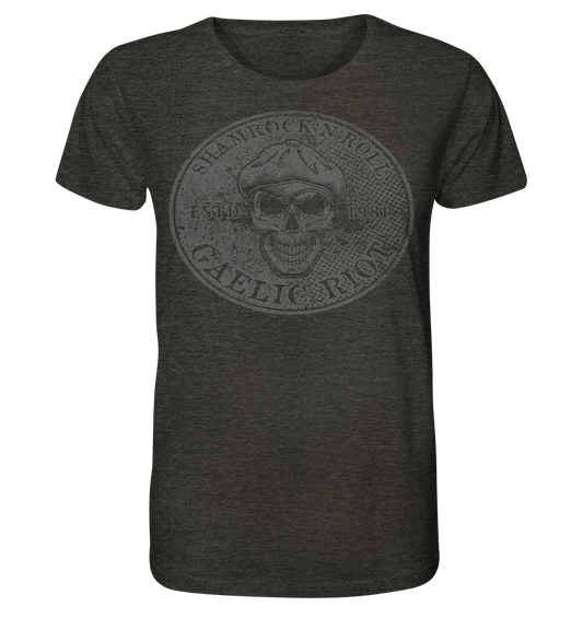 Shamrock And Roll "Skull / Gaelic Riot" - Organic Shirt (meliert)