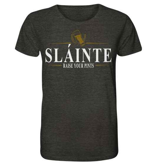 Sláinte "Raise Your Pints" - Organic Shirt (meliert)