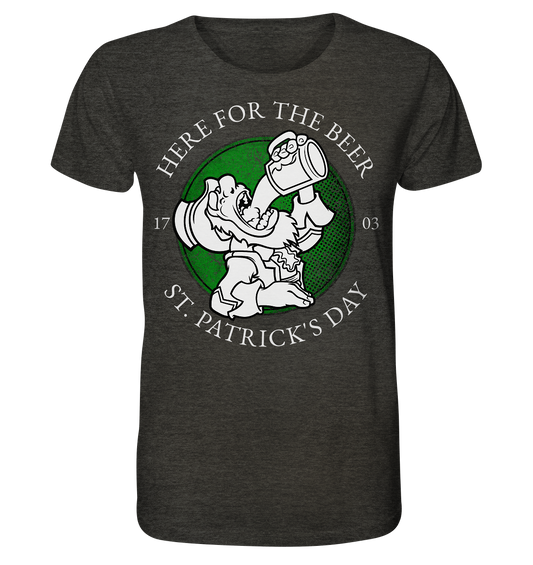 Here For The Beer "St. Patrick's Day" - Organic Shirt (meliert)