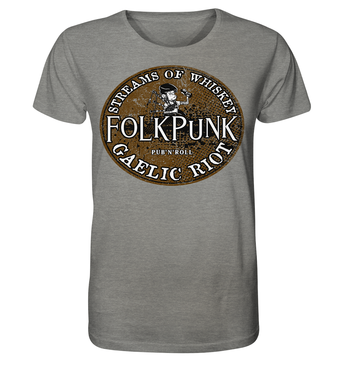 Folkpunk "Streams Of Whiskey" - Organic Shirt (meliert)