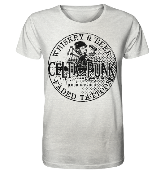 Celtic Punk "Whiskey, Beer & Faded Tattoos" - Organic Shirt (meliert)