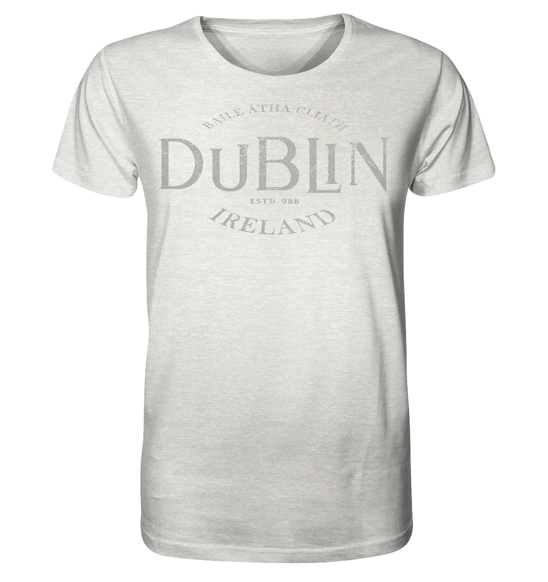 Dublin "Ireland / Baile Átha Cliath / Estd 988" - Organic Shirt (meliert)