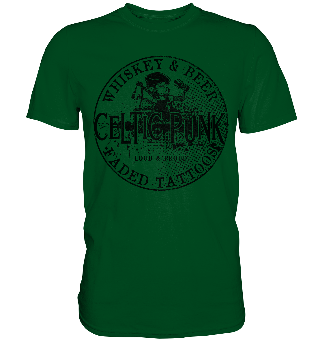 Celtic Punk "Whiskey, Beer & Faded Tattoos" - Premium Shirt