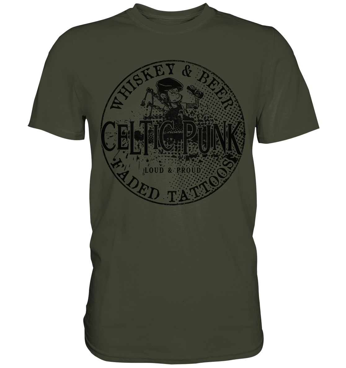 Celtic Punk "Whiskey, Beer & Faded Tattoos" - Premium Shirt