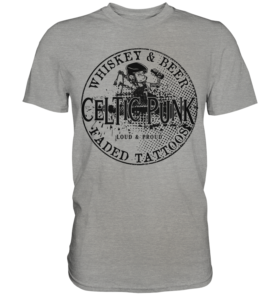 Celtic Punk "Whiskey, Beer & Faded Tattoos" - Premium Shirt