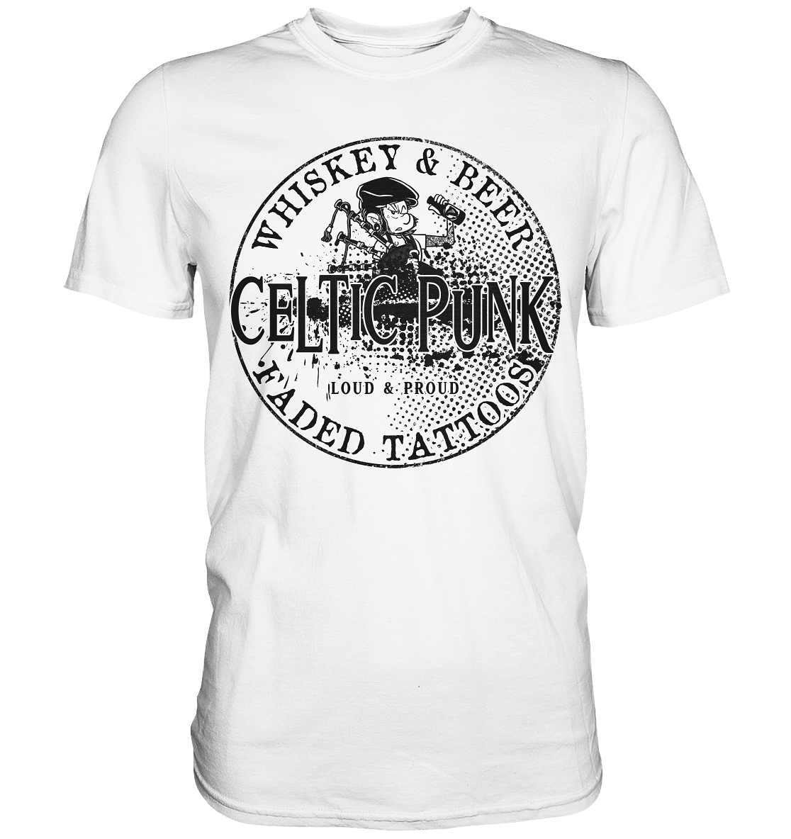 Celtic Punk "Whiskey, Beer & Faded Tattoos" - Premium Shirt