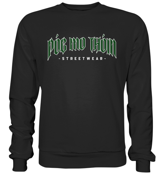 Póg Mo Thóin Streetwear "Green Logo" - Premium Sweatshirt