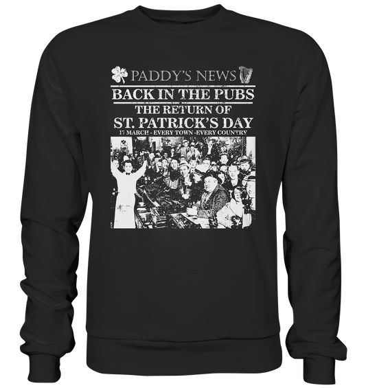 Back In The Pubs "The Return Of St. Patrick's Day" - Premium Sweatshirt