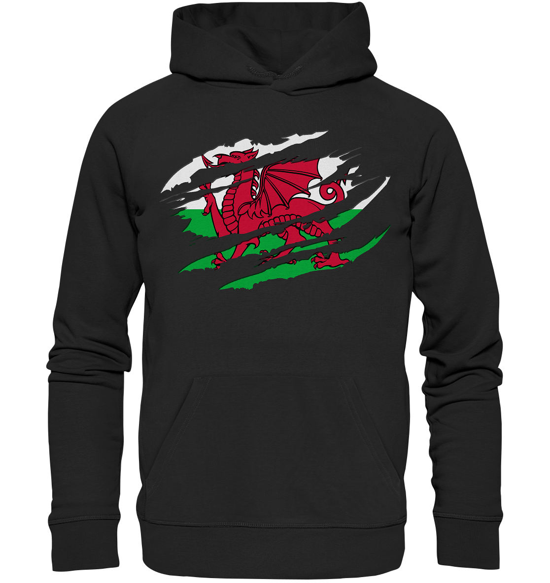 Wales "Flag Scratch" - Premium Unisex Hoodie