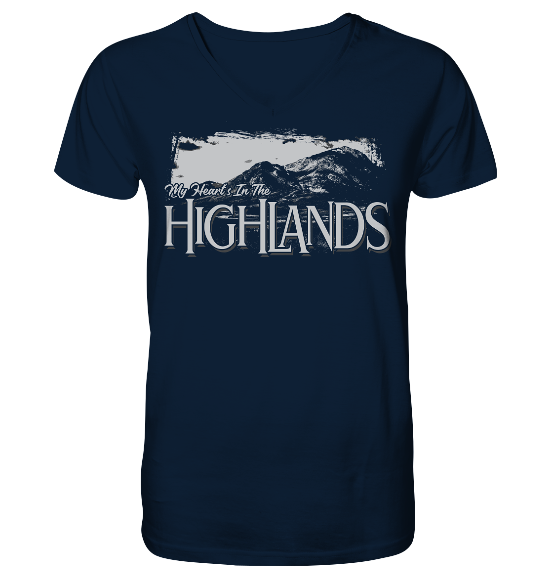 "My Heart's In The Highlands" - V-Neck Shirt