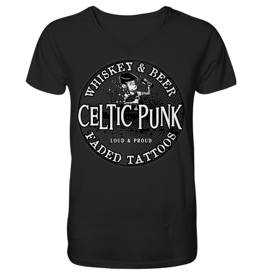 Celtic Punk "Whiskey, Beer & Faded Tattoos" - V-Neck Shirt