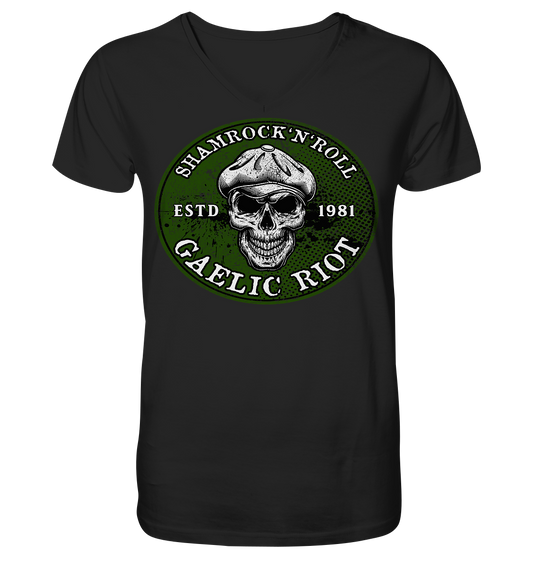 Shamrock And Roll "Skull / Gaelic Riot" - V-Neck Shirt