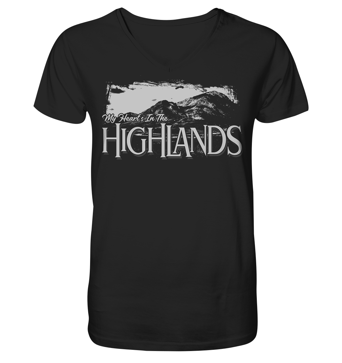 "My Heart's In The Highlands" - V-Neck Shirt